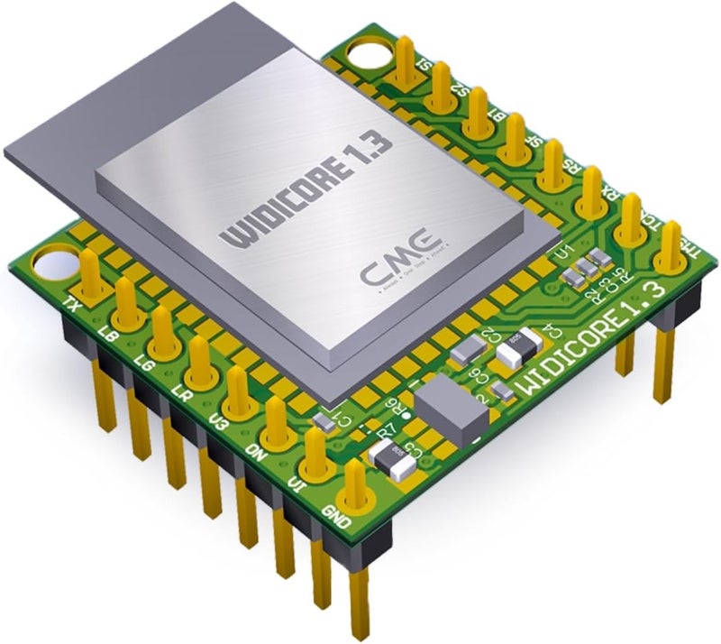 C M E WIDI Core - Smart (BLE) breakout board that implements premium MIDI over Bluetooth Low Energy as developed by with onboard PCB antenna and populated pin header - Image 1
